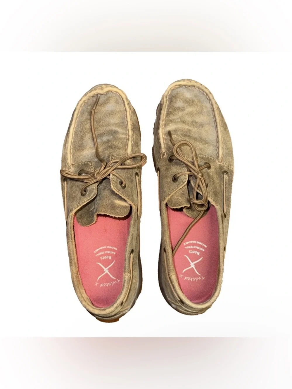 Twisted X Womens Driving Mocs Brown Leather Boat Shoes WDM0003 Western Size 9.5M